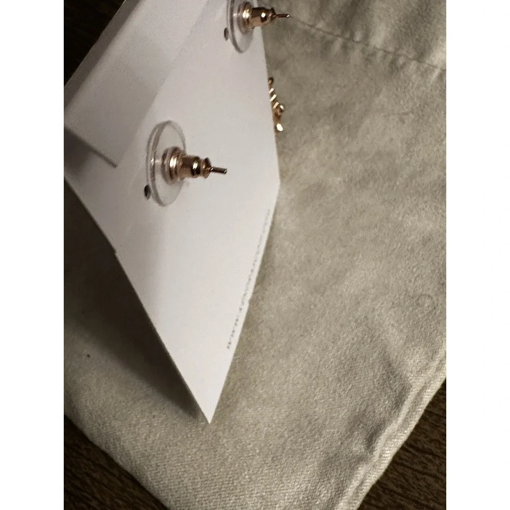 Kendra Scott Althea Earrings In‎ Rose Gold Dichroic Glass Dangle Statement Rare